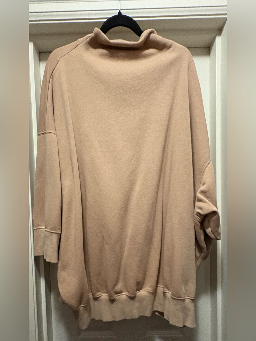 Nike Women's Taupe Turtleneck Sweatshirt - White Swoosh - Picture 3 of 3